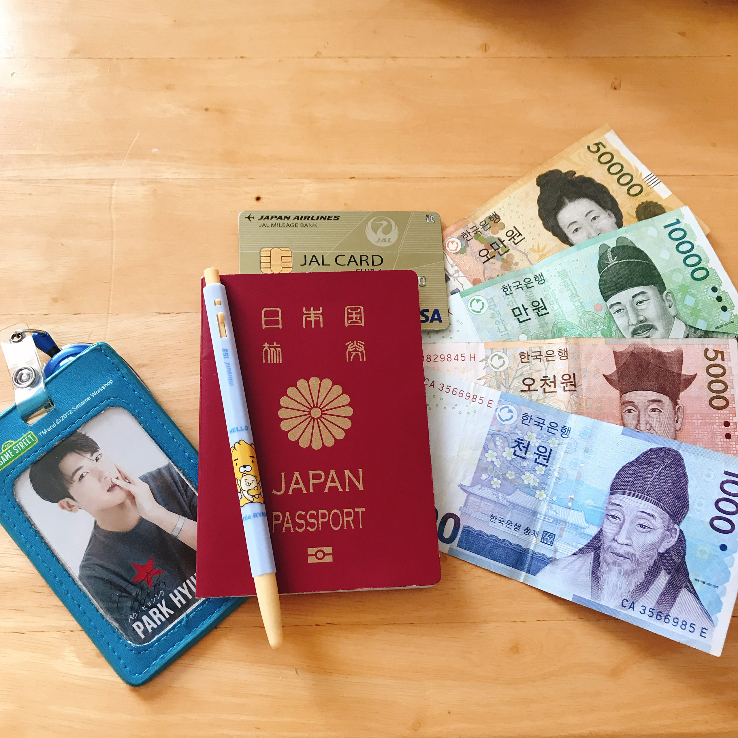 韓国旅行に絶代に持って行くものはパスポート・お金・クレカ・T-moneyカード